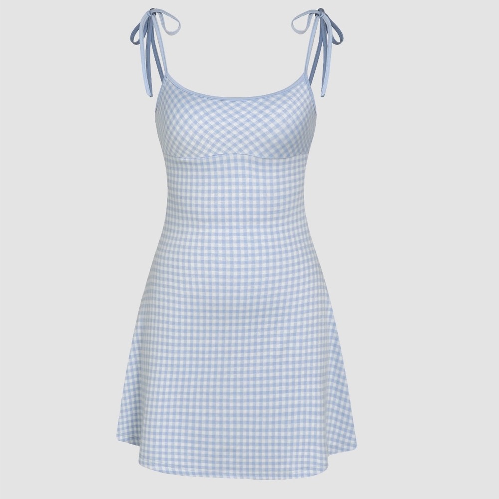 Brand New Cider Checkered Blue Dress - Size Small